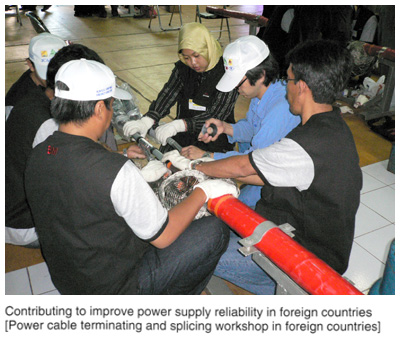 Contributing to improve power supply reliability in foreign countries [Power cable terminating and splicing workshop in foreign countries]
